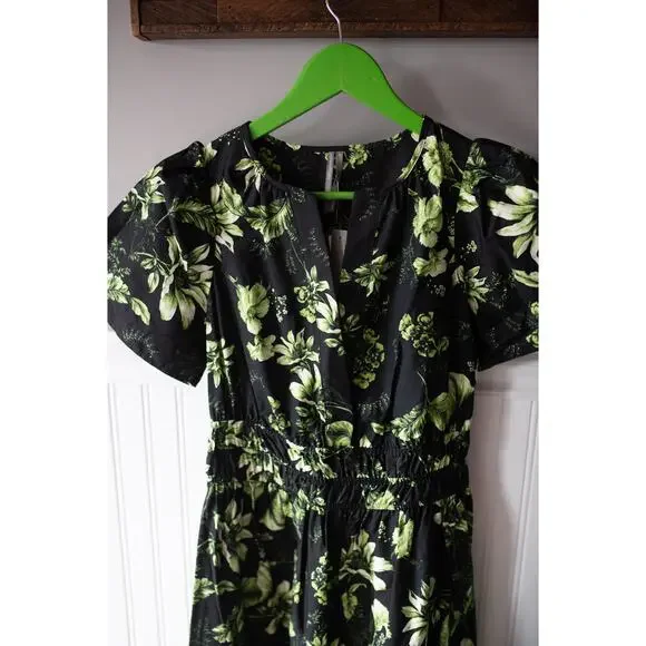 Anthropologie The Somerset Maxi Dress XS Green leaves - Picture 4 of 5